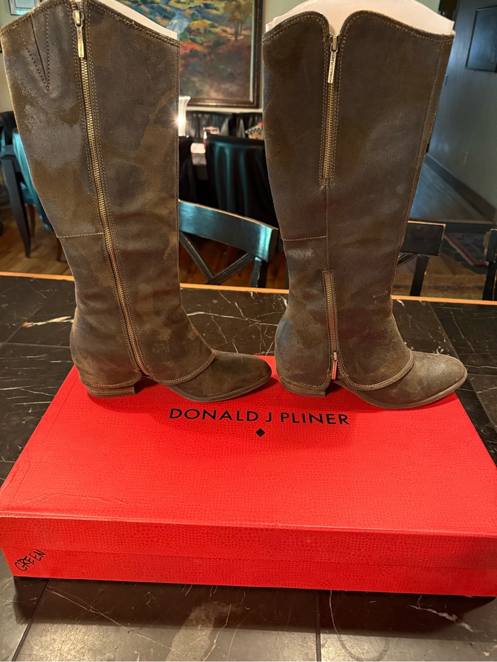 Donald J. Pliner Olive Vintage Suede Knee Boots